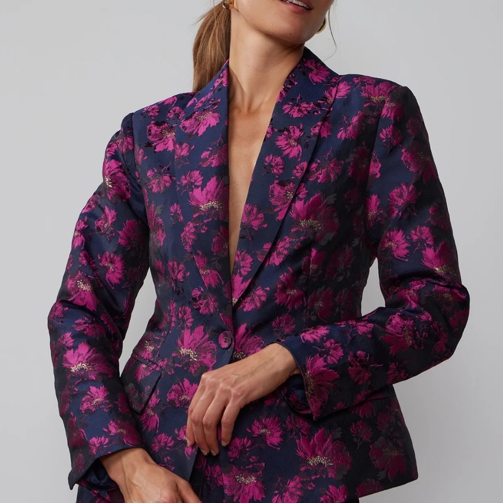Floral Pink and Purple Women's Pantsuit